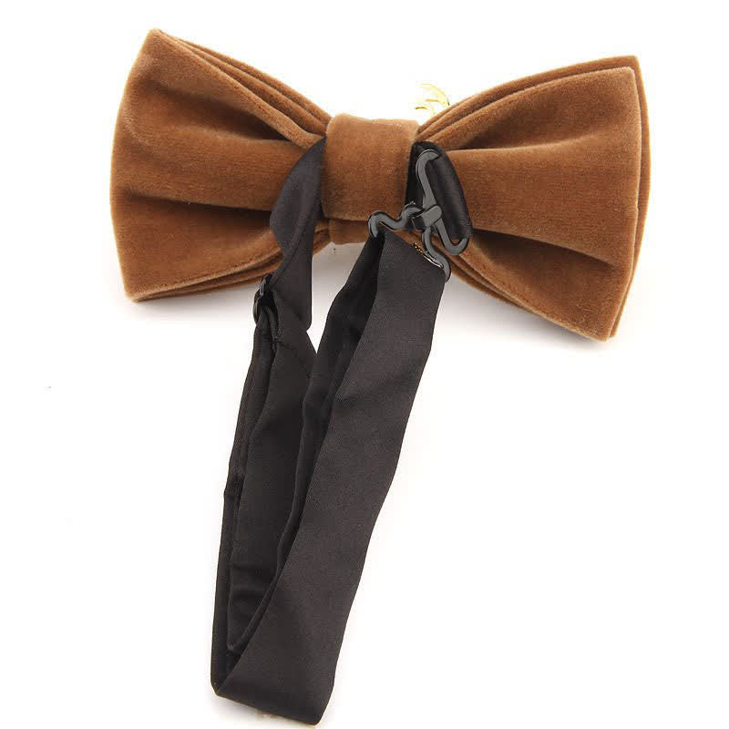 Men's Elk Head Rhinestone Christmas Velvet Bow Tie - image 3