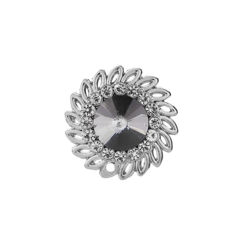 Men's Royal Flower Crystal Brooch - Gray - image 7