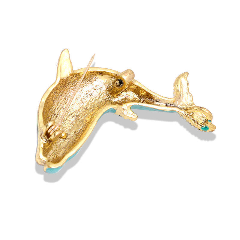Women's Treasure Whale Enamel Brooch - image 4