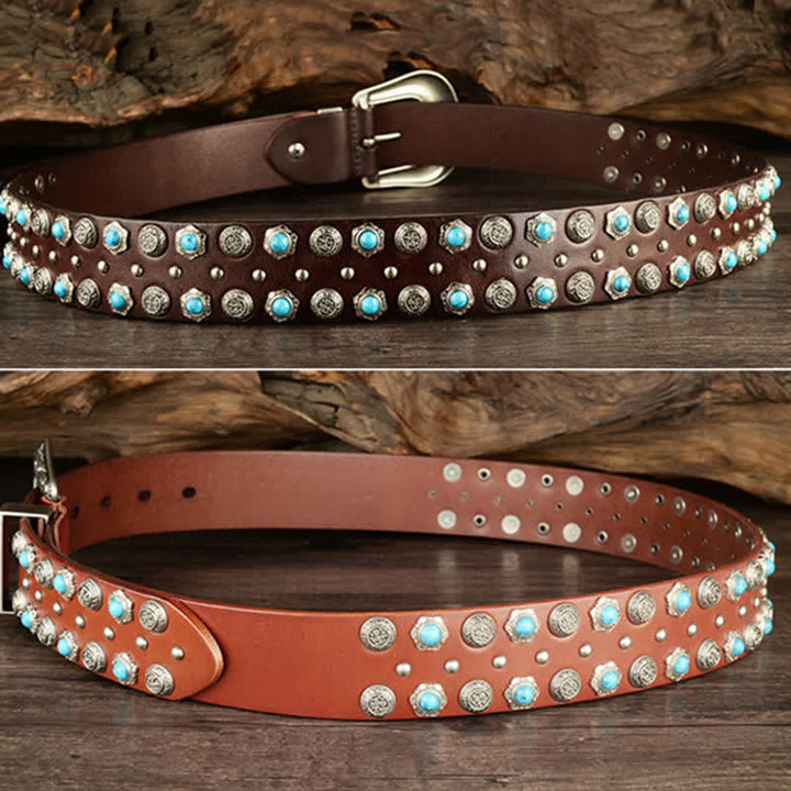 Unisex Luxurious Imitation Turquoise Accents Belt - image 3