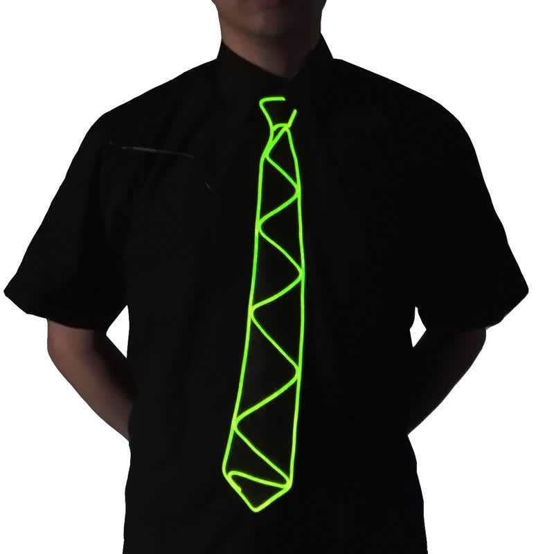Cool Neon LED Strip Glowing Necktie - Fluorescent Green - image 7