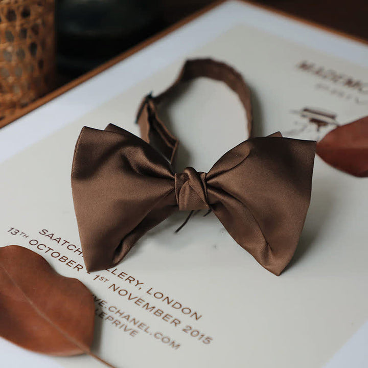 Men's Century Retro Double Layers Bow Tie - Coffee - image 8