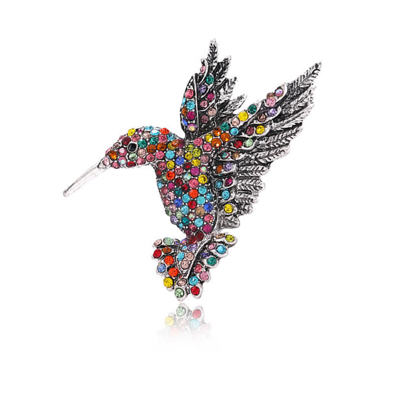 Women's Hummingbird Rhinestone Brooch - Colored - image 11