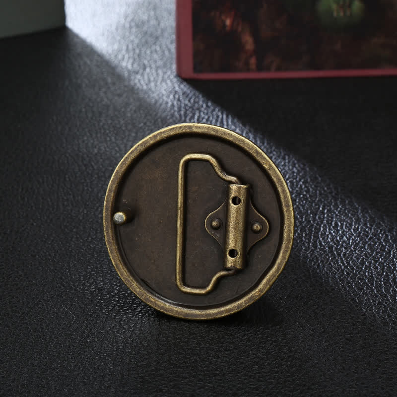 Men's DIY Mystical Unicorn Antique Bronze Buckle Leather Belt - image 1