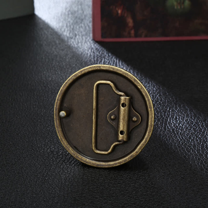 Men's DIY Mystical Unicorn Antique Bronze Buckle Leather Belt - image 1