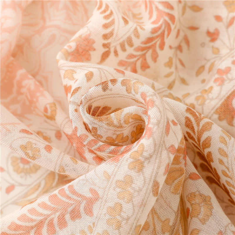 Women's Floral Soft Cape Wheat Fringe Scarf - image 5