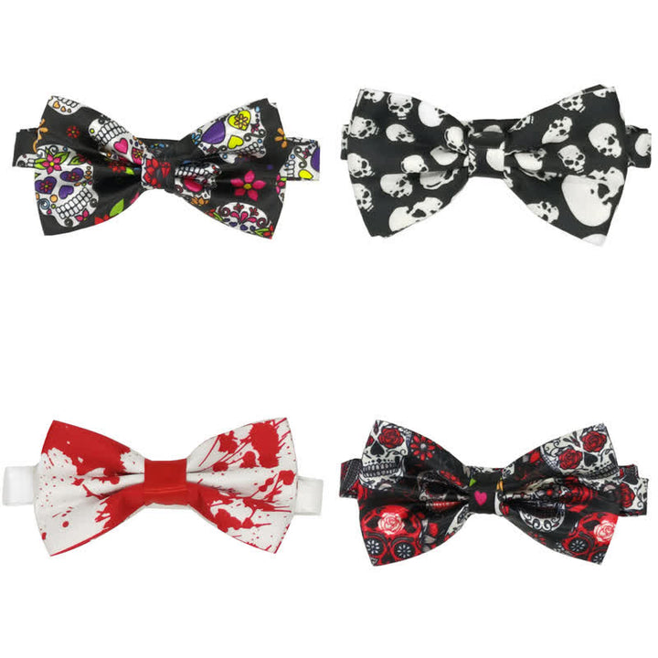 Men's Halloween Blood Splattered Skull Bow Tie - image 0