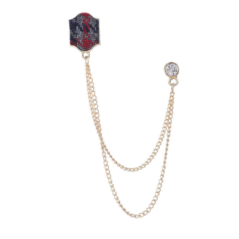 Men's British Cloth Personality Brooch - Red - image 7