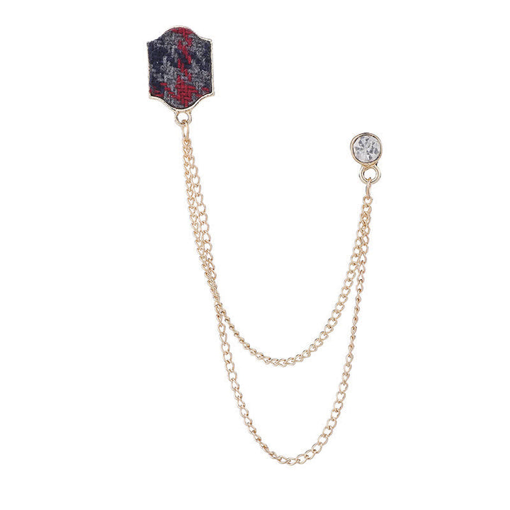 Men's British Cloth Personality Brooch - Red - image 7