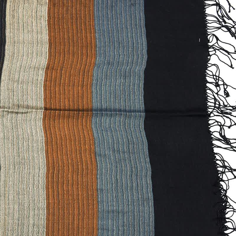 Men's Classical Striped Double-sided Tassel Scarf - image 5