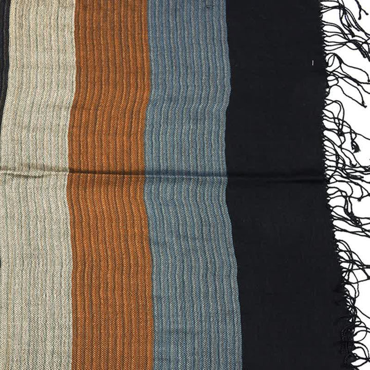 Men's Classical Striped Double-sided Tassel Scarf - image 5