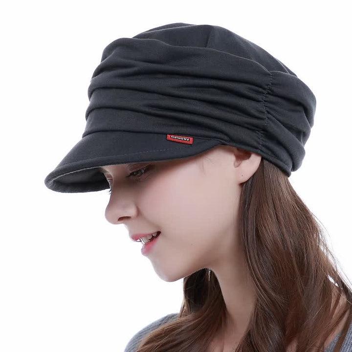 Women's Soft-Brimmed Hat Pleated Baseball Cap - Dark Gray - Adjustable (Approx. 21 5/8"-23 5/8") - image 12