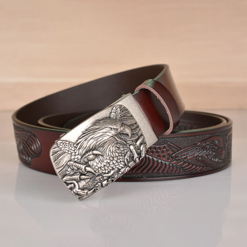 Men's Mighty Eagle Sharp Claw Automatic Buckle Leather Belt - image 10