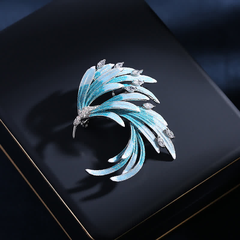 Women's Palace Phoenix Gradient Color Brooch - Blue & Silver - image 4