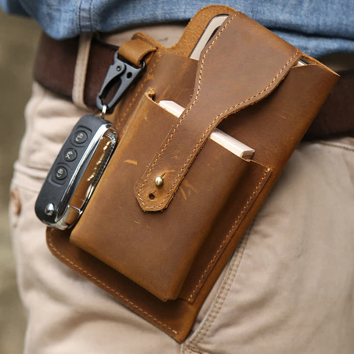 Minimalist Phone Crazy Horse Leather Belt Bag - image 21