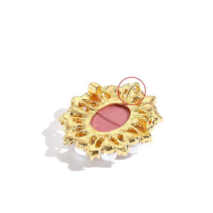 Women's Palace Relief Beauty Pearl Brooch - image 6