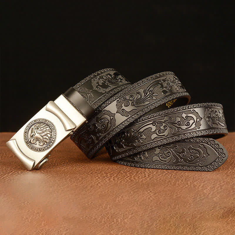 Men's Punk Lion Head Leather Belt - image 17