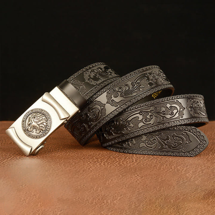 Men's Punk Lion Head Leather Belt - image 17