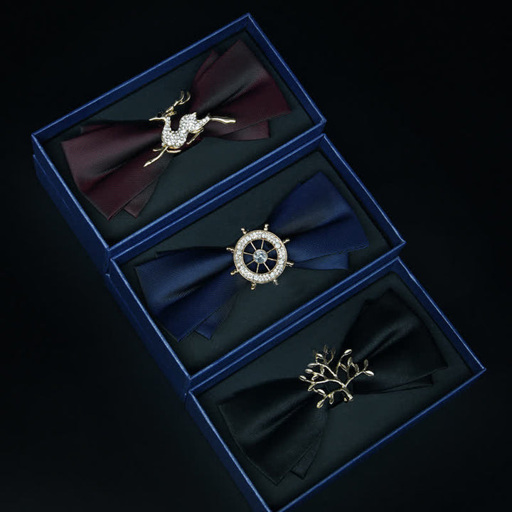 Men's Rhinestone Metal Matte Bow Tie - image 15
