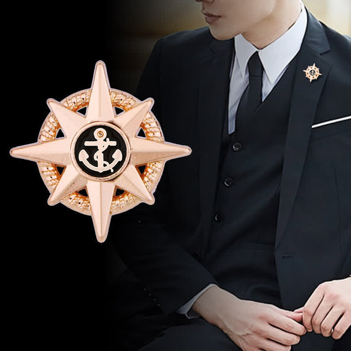 Men's Star Ship Anchor Brooch - image 0