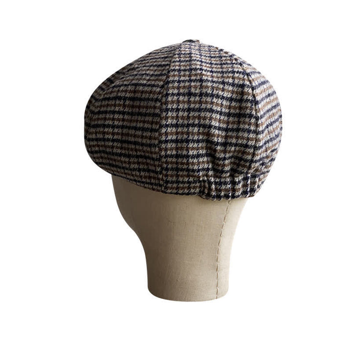 Houndstooth Checked Newsboy Beret Cap - image 4