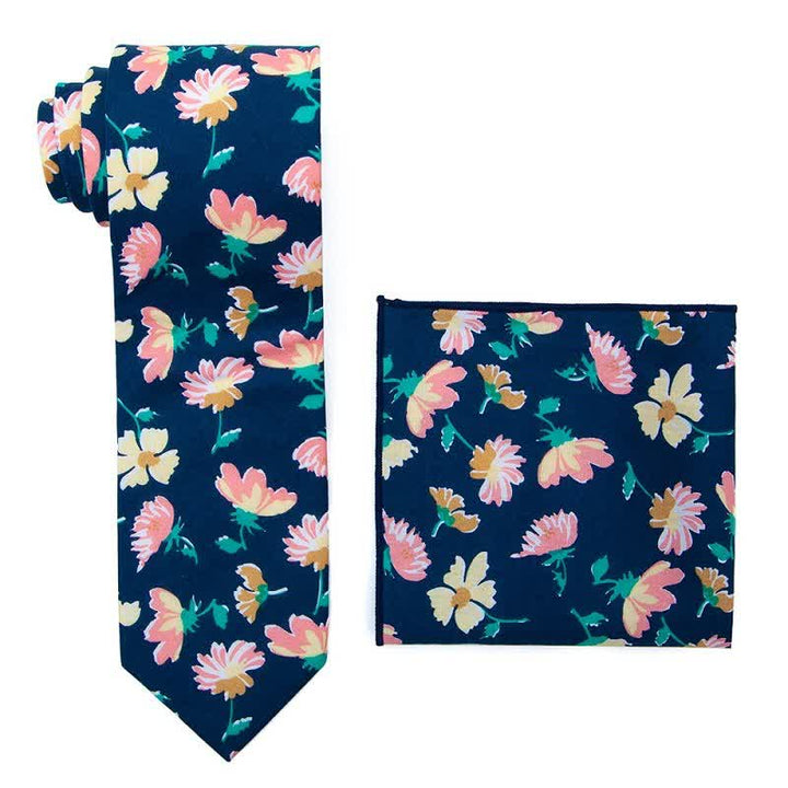 2Pcs Men's Literary Art Floral Necktie Set - Style #3 - image 4