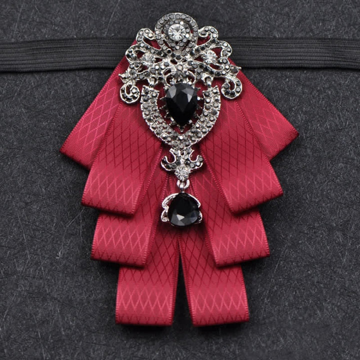 3Pcs Plaid Black Rhinestone Bow Tie Set - image 16