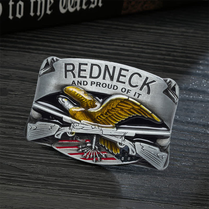 Men's DIY Redneck Enameled Eagle Buckle Leather Belt - Eagle - Without Belt - image 0