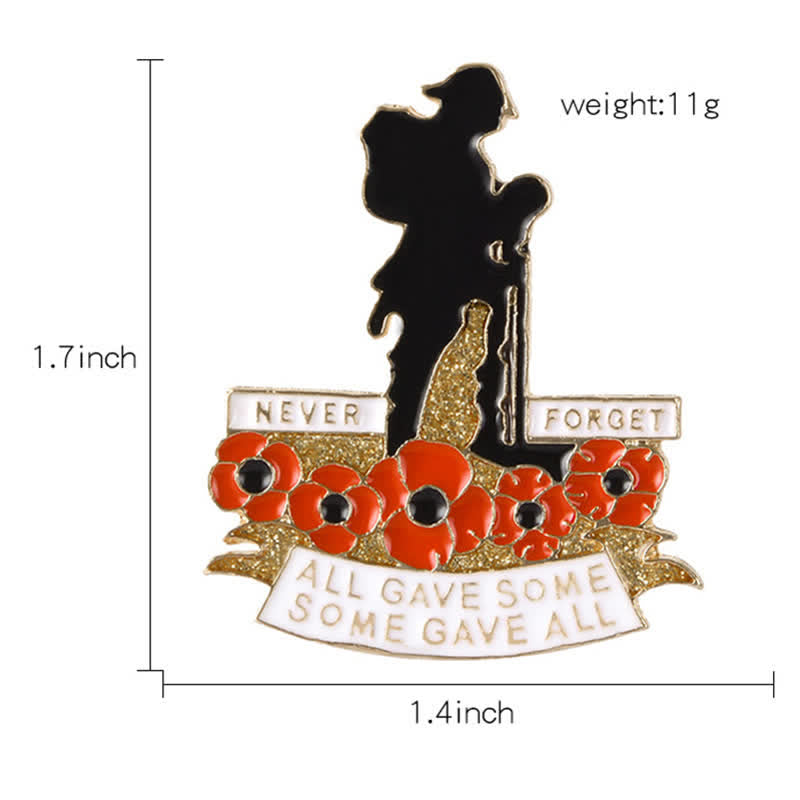 Unisex Memorial British Soldier Poppy Brooch - image 6