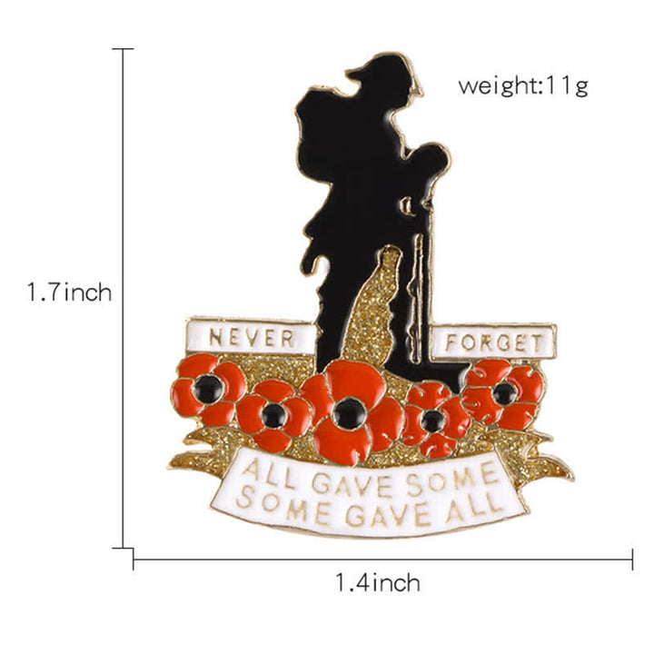 Unisex Memorial British Soldier Poppy Brooch - image 6