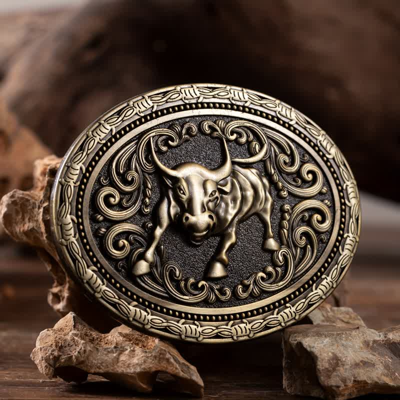 Men's DIY Cowboy Bullfighter Buckle Leather Belt - Horse - Without Belt - image 0