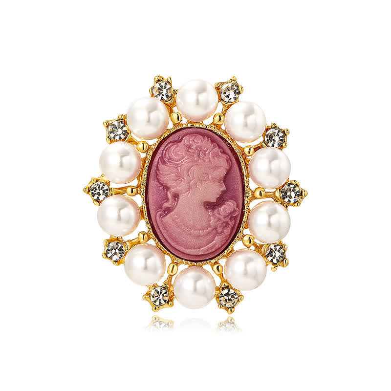 Women's Palace Relief Beauty Pearl Brooch - Pink & White - image 0