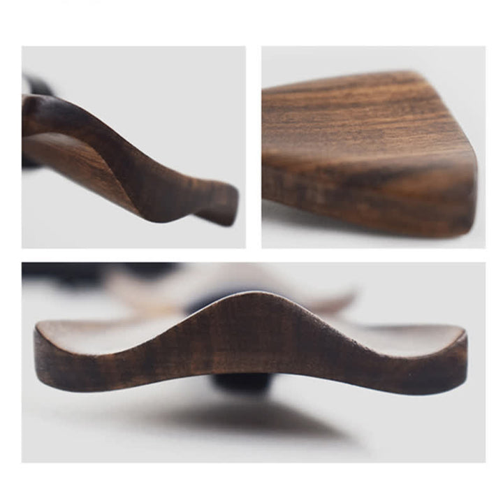 3Pcs Men's Black Walnut Wooden Bow Tie Set - image 5