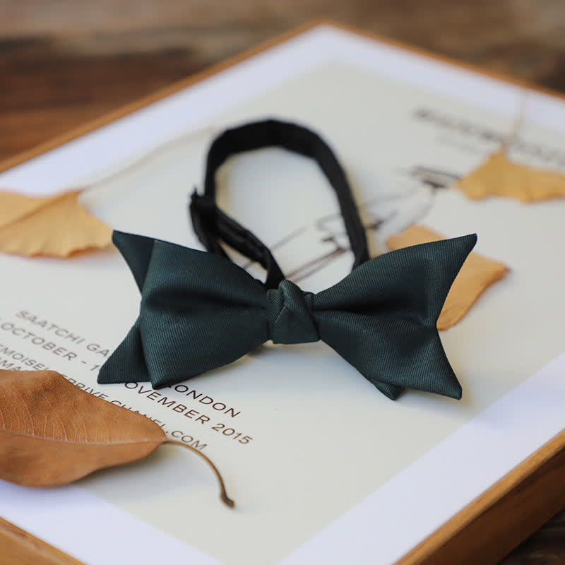 Men's Personality Narrow Style Bow Tie - DarkGreen - image 11