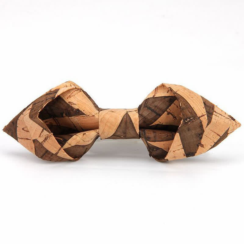 Men's Creative Pointed Cork Wooden Bow Tie - Style #3 - image 4