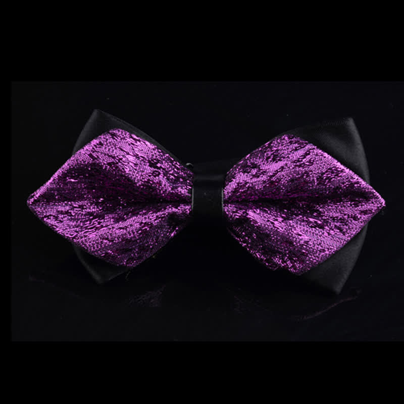 Men's Glitter Pointy Tuxedo Bow Tie - Purple - image 1