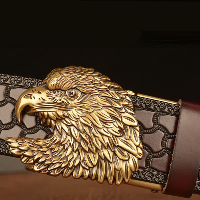 Men's Three-dimensional Eagle Head Leather Belt - image 4