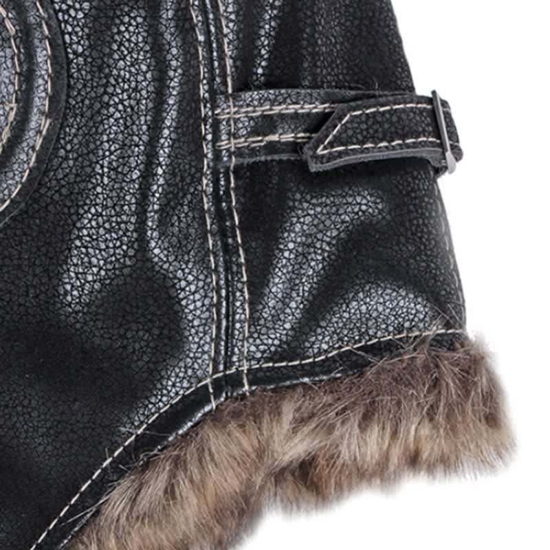 Soft Fluffy Ear Protection Imitation Leather Trapper Hat - image 9