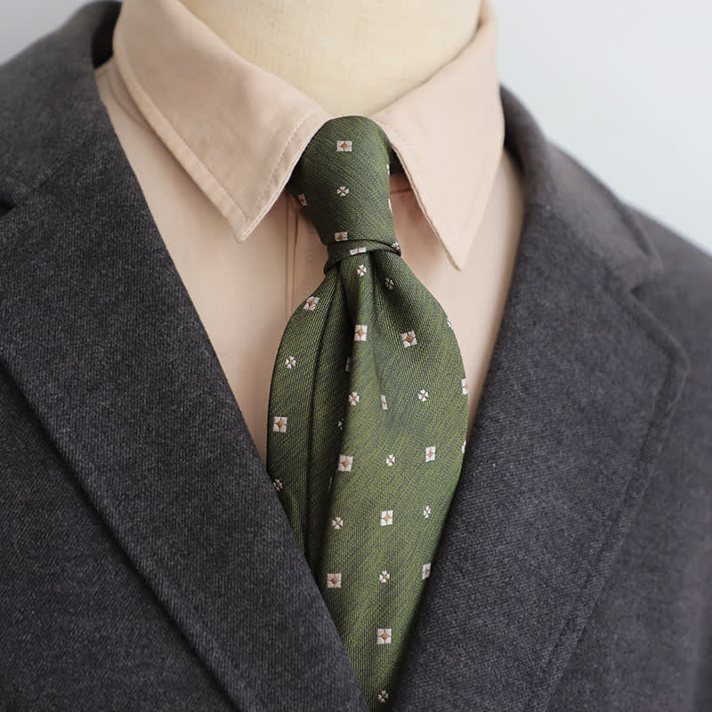 Men's Classic Elegant Floral Necktie - Green - image 0