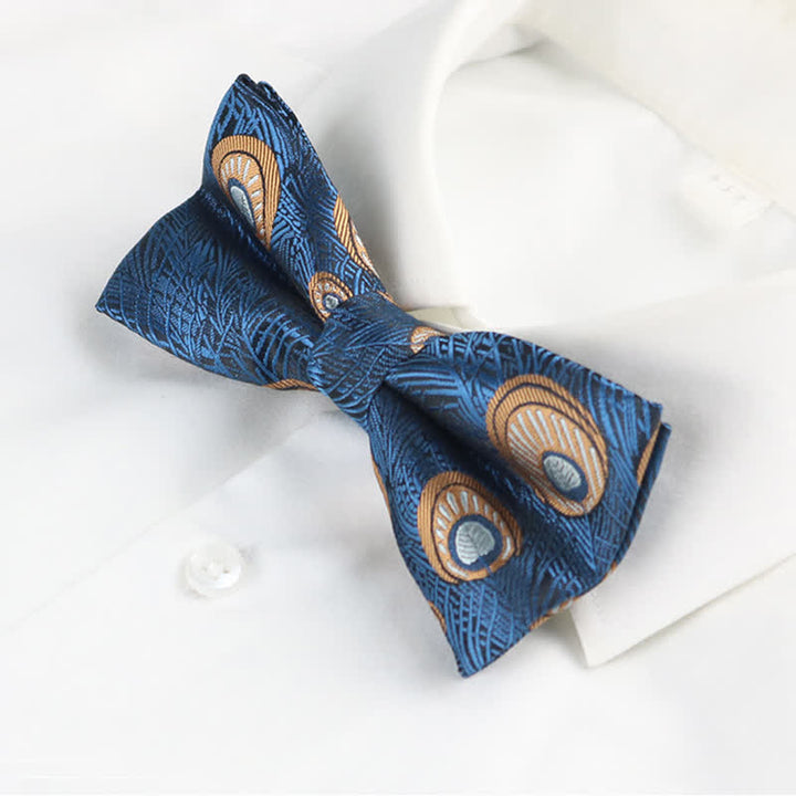 Men's Peacock Feather Pattern Bow Tie - image 8