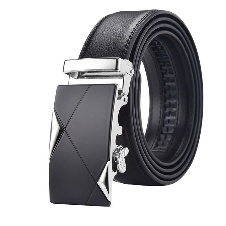 Men's Luxury Embossed Automatic Buckle Leather Belt - Style #2 - Silver - 46 - image 10