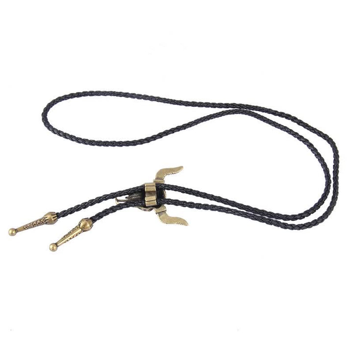 Vintage Native Style Bull Head Bolo Tie - image 7