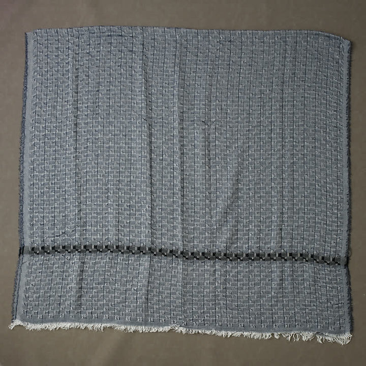 Men's Unique Crinkly Checkered Tassel Scarf - image 3