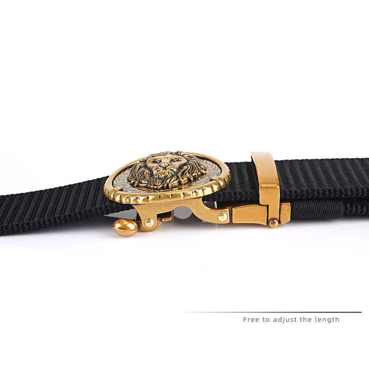 Men's Practical Lion Head Pattern Nylon Belt - image 3