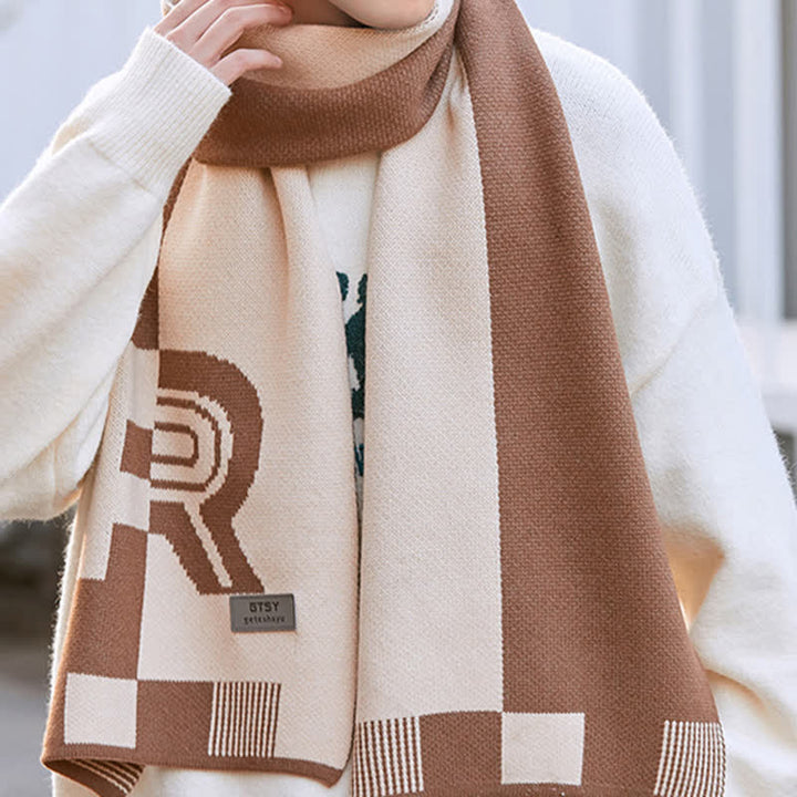 Men's Cold Weather Striped Block Long Scarf - Khaki - image 2