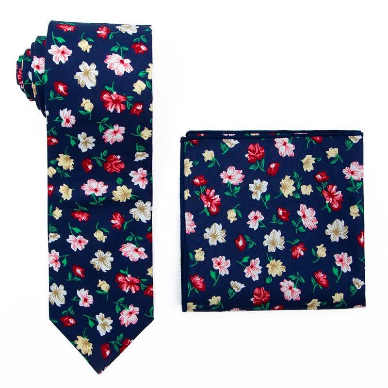 2Pcs Men's Bohemian Style Floral Necktie Set - Style #4 - image 6
