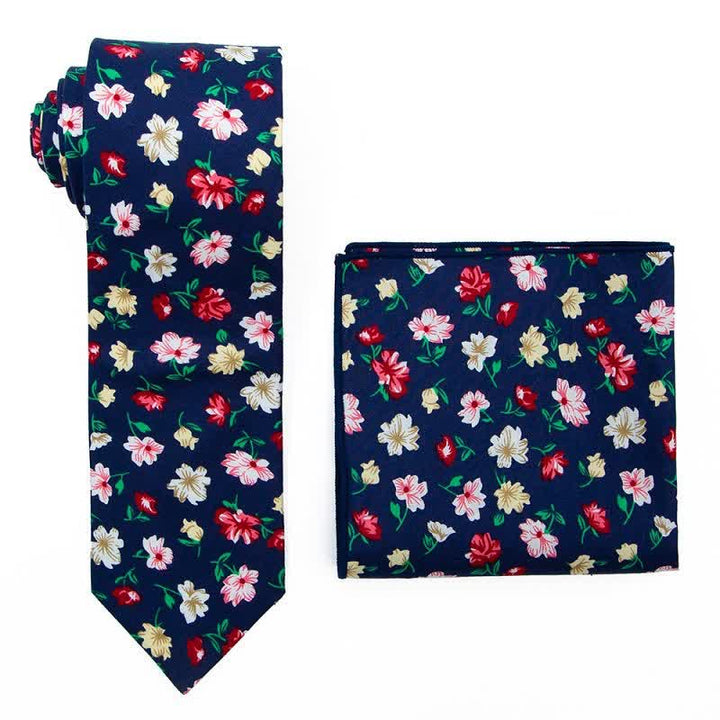 2Pcs Men's Bohemian Style Floral Necktie Set - Style #4 - image 6