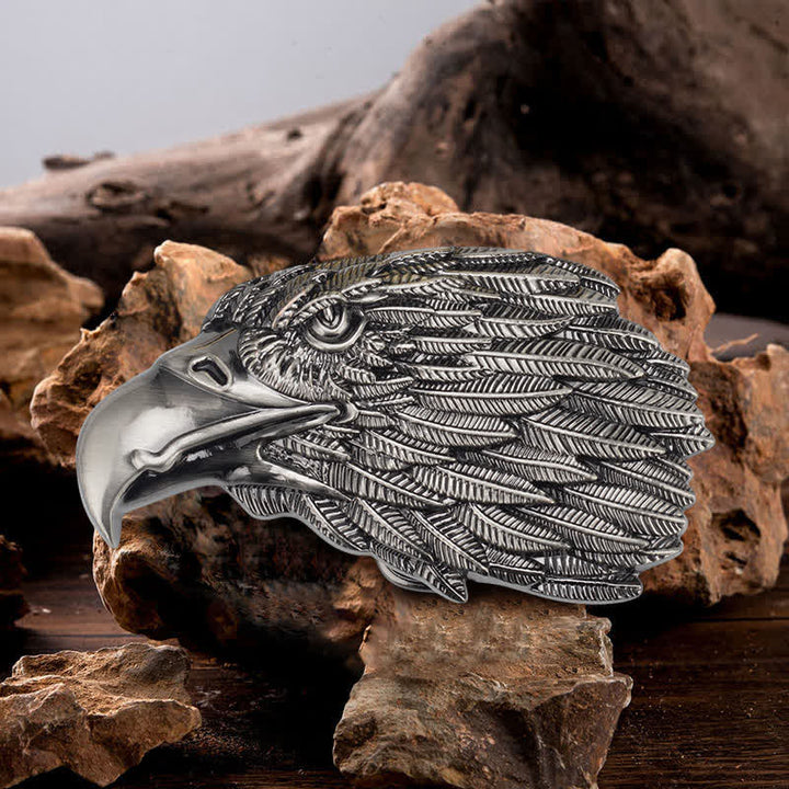 Men's DIY 3D Bald Eagle Head Buckle Leather Belt - Eagle Head - Without Belt - image 0