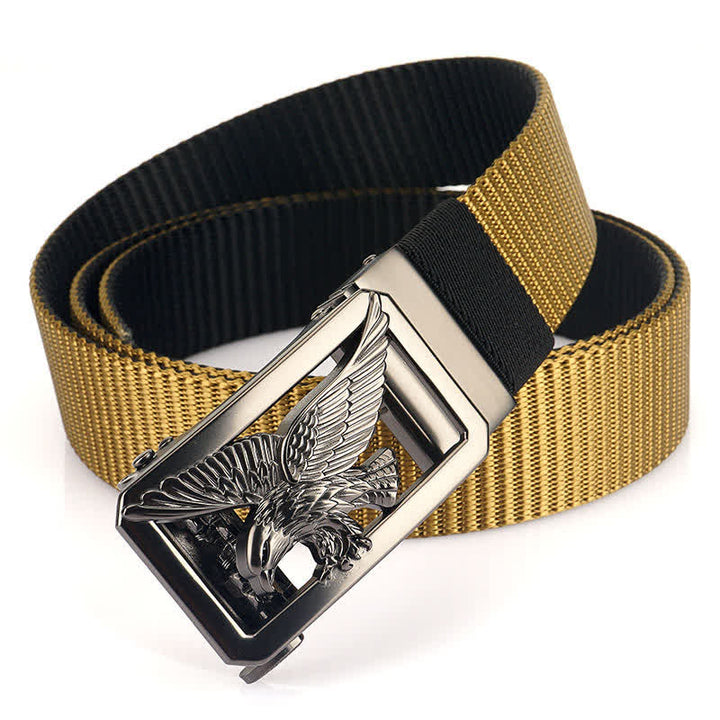 Men's Soaring Hawk Eagle Double-Sided Nylon Belt - Khaki & Black - 48" - image 10