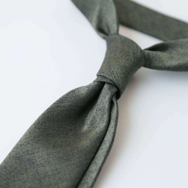 Men's Melange Color Solar System Necktie - Green - image 11